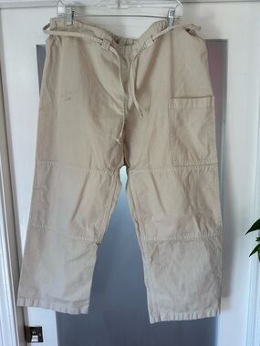 Lou Gil Rodriguez Wide-Leg Drawstring Pants in Birch for Women